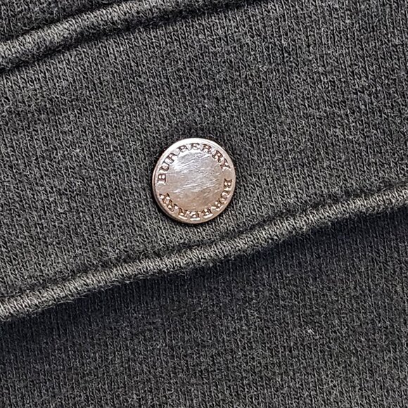 Burberry Long Sleeve Pullover Front Snap Pockets Relaxed Fit Crewneck Bk Sz S - Picture 3 of 16